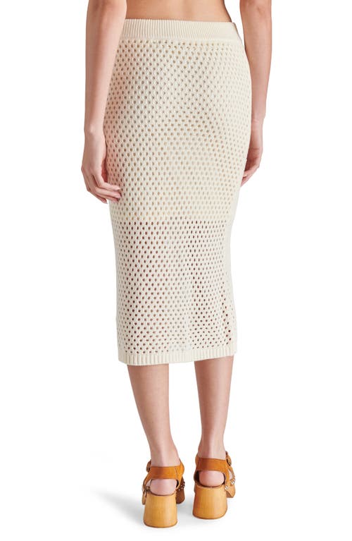 Shop Steve Madden Rosalind Open Stitch Midi Sweater Skirt In Natural