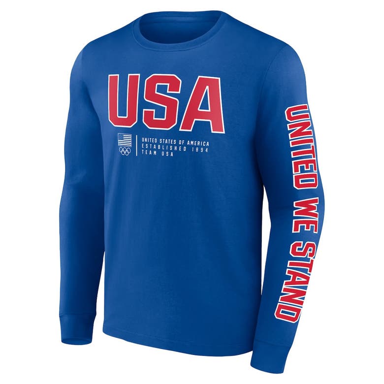Shop Fanatics Branded Royal Team Usa Strive For Gold Long Sleeve T-shirt