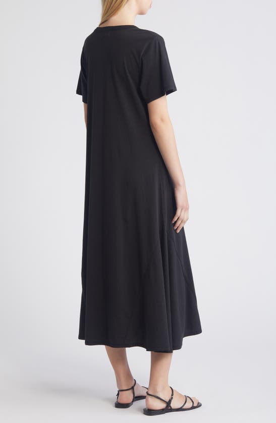 Shop Nation Ltd Eileen Organic Cotton Maxi T-shirt Dress In Black