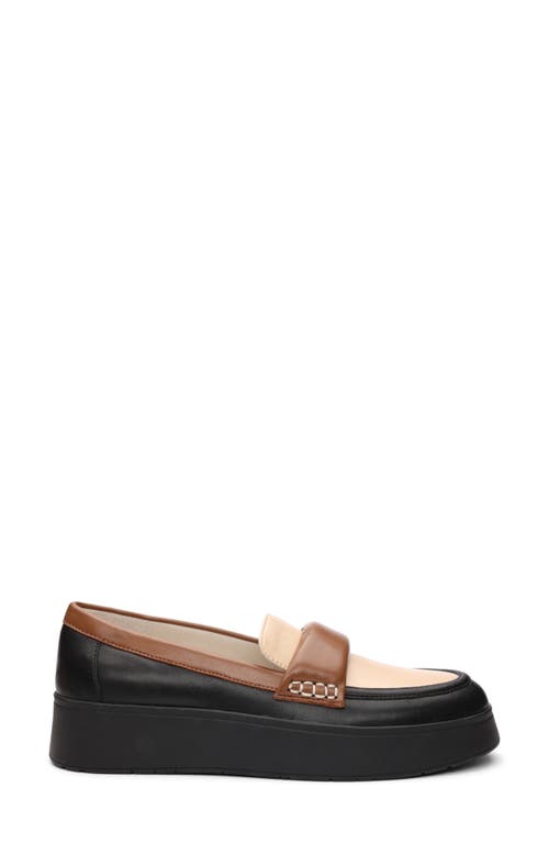 Sanctuary Peacemaker Platform Loafer In Black/oatmilk/spice