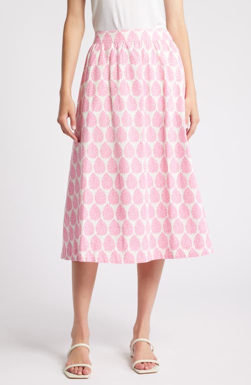 Hattie Cotton Poplin Skirt in Sangria Sunset