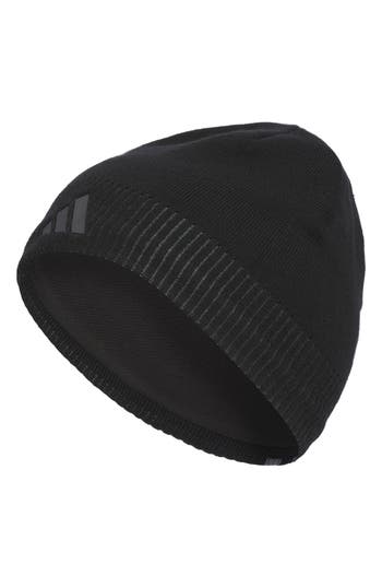 Adidas Originals Creator Three Stripe Beanie In Black/carbon Grey/grey