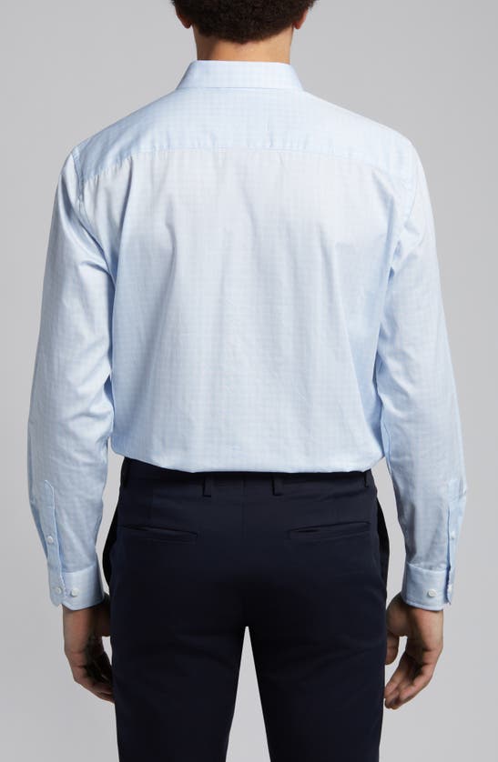 Johnston & Murphy Diamond Print Cotton Button-up Shirt In Blue