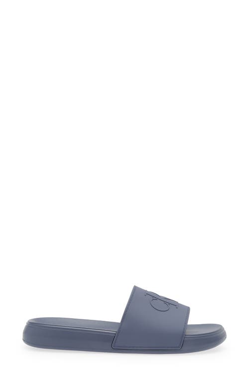 Shop Calvin Klein Wiston Slide Sandal In Blue Grey/blue Grey