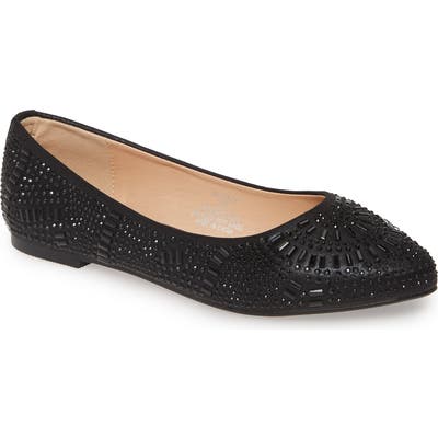 Lauren Lorraine Brytney Embellished Flat, Black