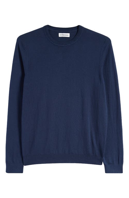 NORDSTROM NORDSTROM COTTON & SILK CREWNECK SWEATER 