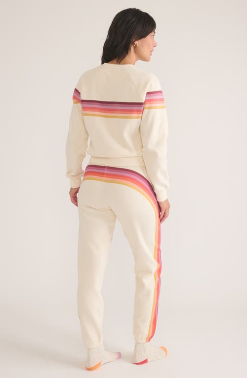 Shop Marine Layer Anytime Stripe Sweatpants In Antique White Stripe