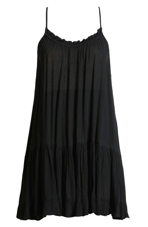 Elan Ruffle Trim Cover-up Dress In Black