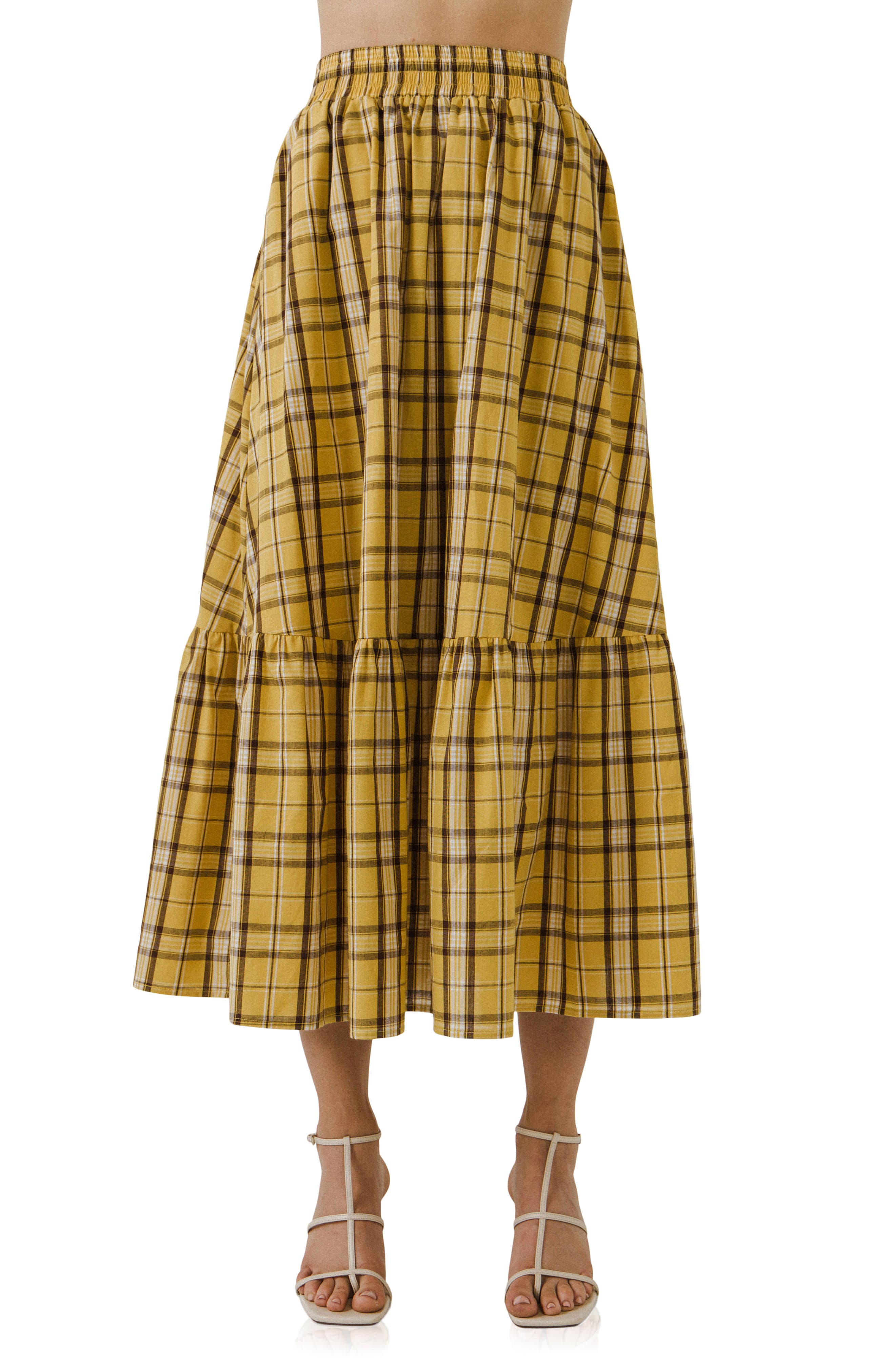 brown plaid skirt nordstrom rack