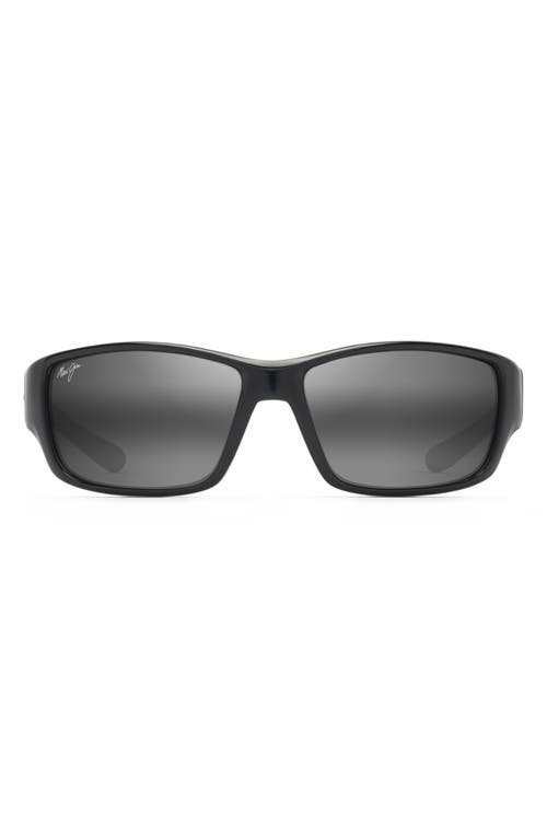 Maui Jim Local Kine 61mm Polarized Sunglasses in Black/Grey/Maroon at Nordstrom
