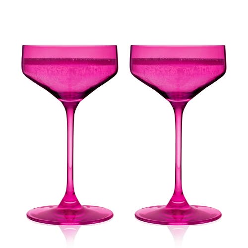 Viski Reserve Nouveau Crystal Coupes In Berry