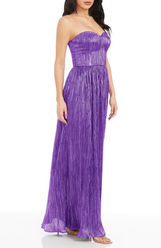 Shop Dress The Population Audrina Strapless Gown In Lavender