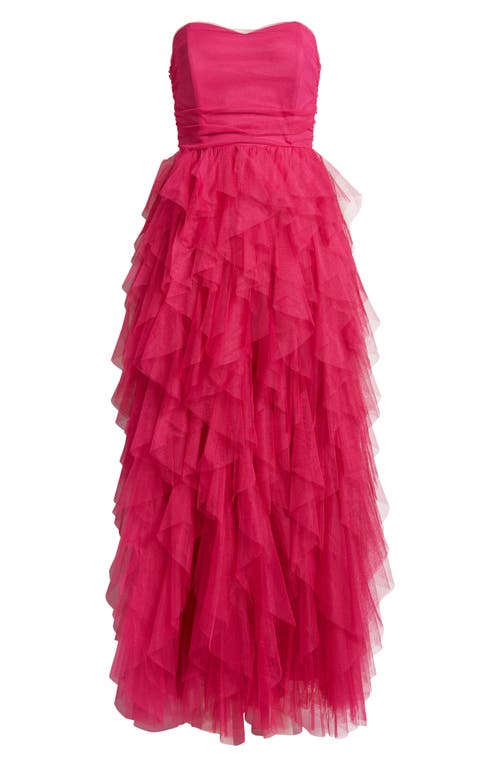 Chelsea28 Strapless Tulle Dress In Pink Plumier
