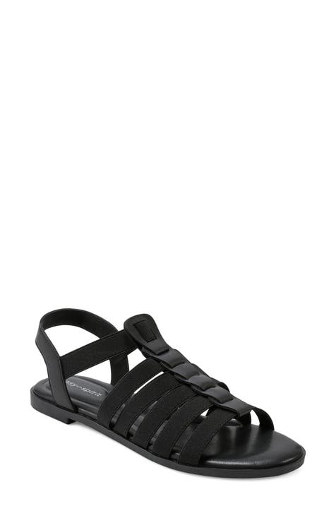 black strappy shoes