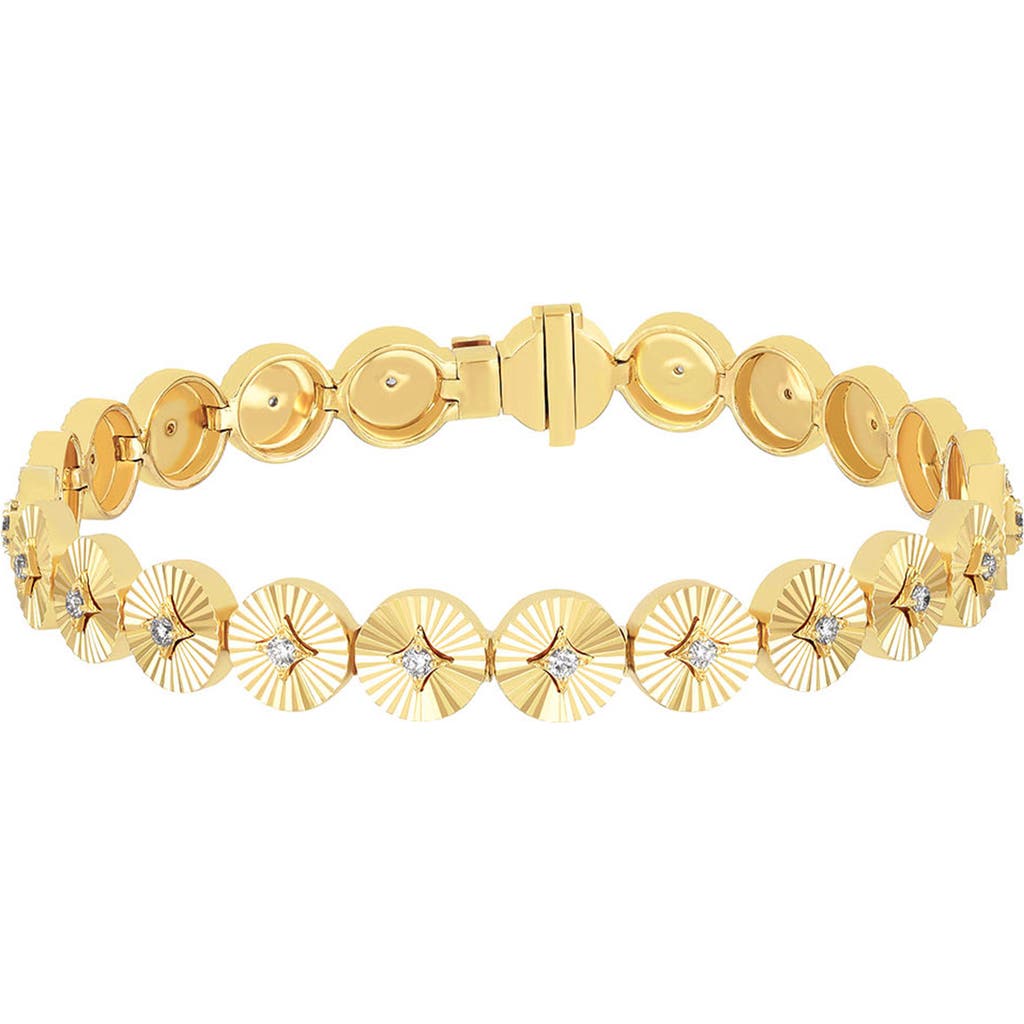 Ef Collection Diamond Disc Eternity Bracelet In 14k Yellow Gold