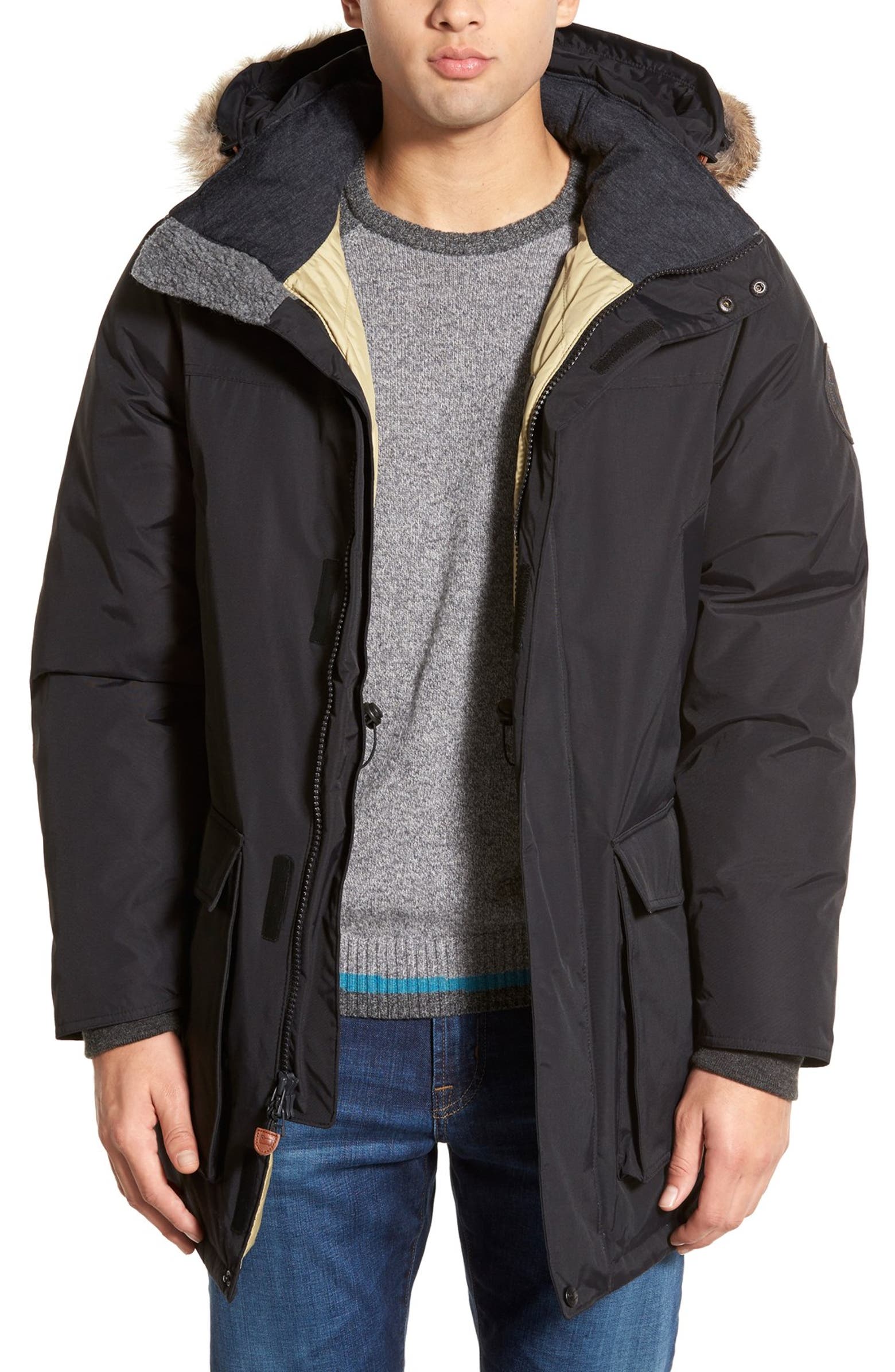 Woolrich John Rich & Bros. Patrol Hooded Down Parka with Genuine Coyote ...