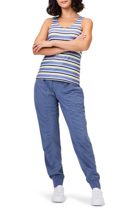 Nz Active By Nic+zoe Easy Stripe Flow Fit Tank Top In Blue Multi