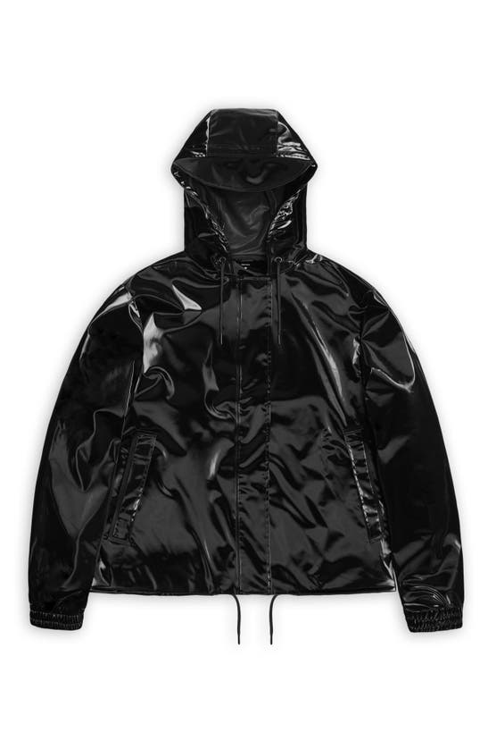 Shop Rains Waterproof Hooded Rain Jacket In Night