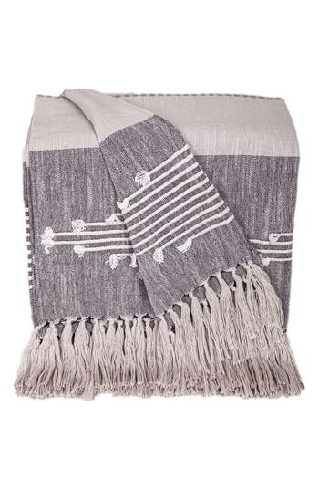 Parkland Collection Adonia Tasseled Throw Blanket In Grey