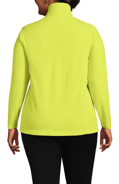 Shop Lands' End Plus Size Anyweather Fleece Quarter Zip Pullover In Sunlight Lime