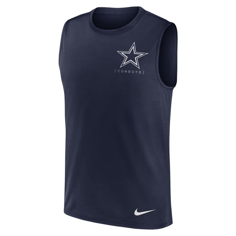 Shop Nike Navy Dallas Cowboys Muscle Tank Top