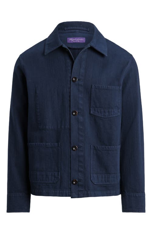 RALPH LAUREN RALPH LAUREN PURPLE LABEL COTTON HERRINGBONE BUTTON-UP CHORE COAT