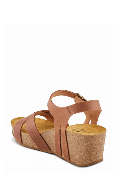 Spring Step Burton Ankle Strap Platform Wedge Sandal In Brown