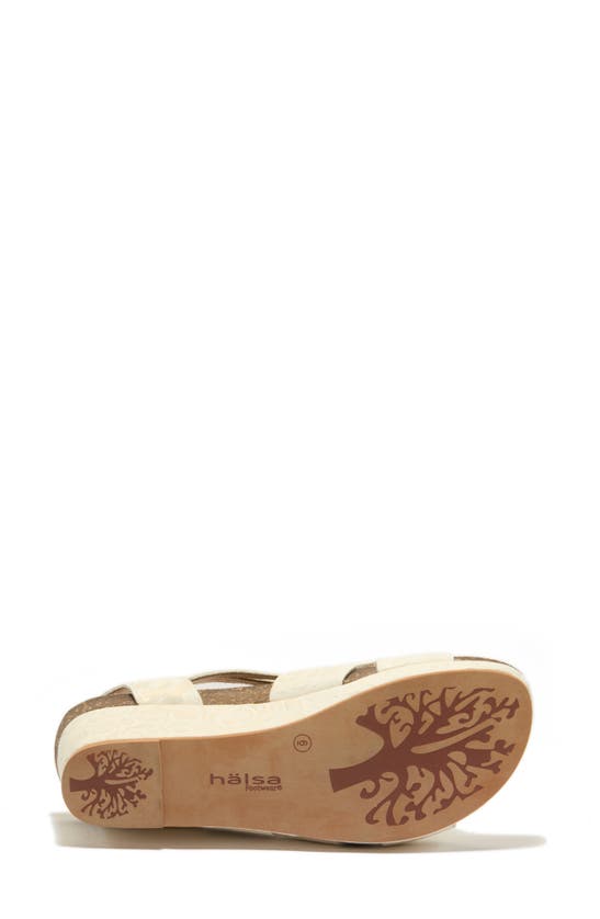 Shop Halsa Footwear Gianna Wedge Sandal In Ivory/ Bone