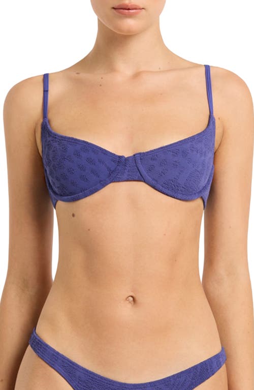 Bondeye Bond-eye Gracie Balconette Underwire Bikini Top In Sapphire Animalia