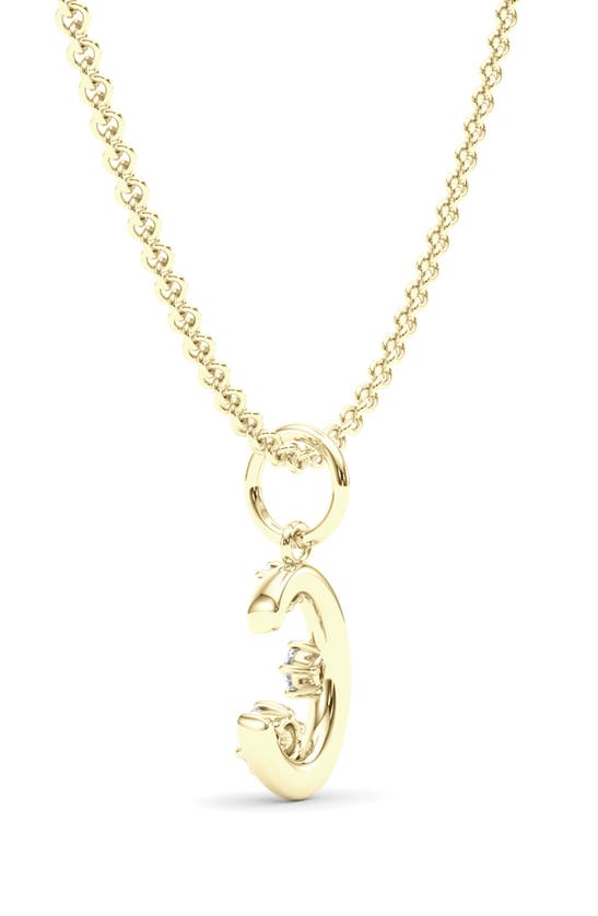 Hautecarat Graduated Lab-created Diamond Initial Letter Pendant Necklace In C - 18k Yellow Gold