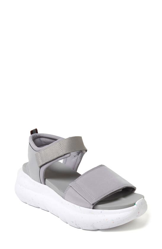 Shop Dearfoams Odell Ankle Strap Platform Sandal In Sleet