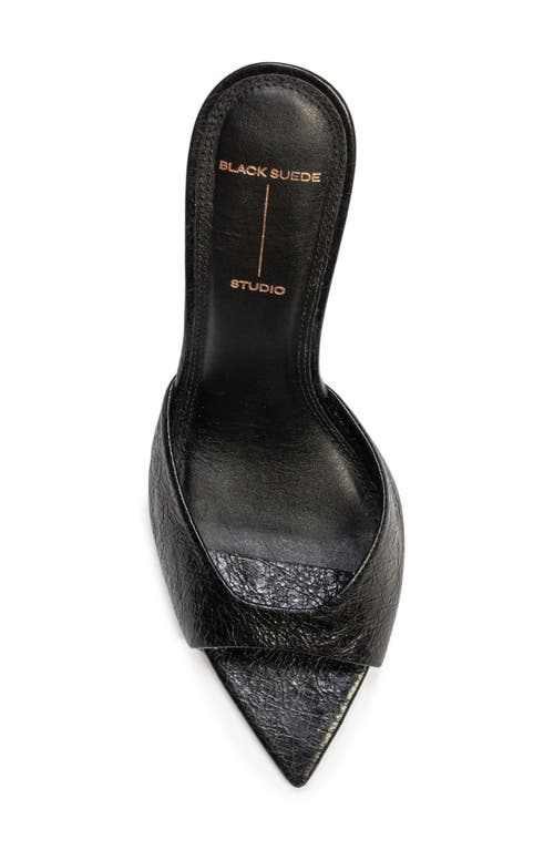 Shop Black Suede Studio Brea Pointed Toe Sandal In Black-crinkle