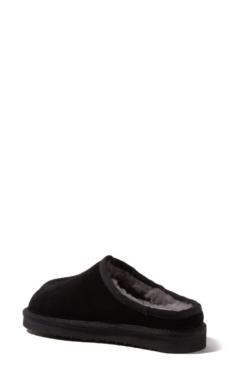Dearfoams Fireside Greta Genuine Shearling Clog Slipper In Black