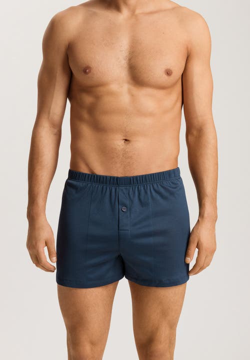 Hanro Men's Sporty Mercerized Cotton Boxers In Midnight Sky