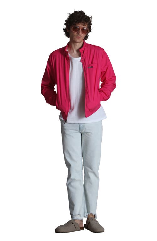 Shop Members Only Classic Iconic Racer Jacket In Hot Pink