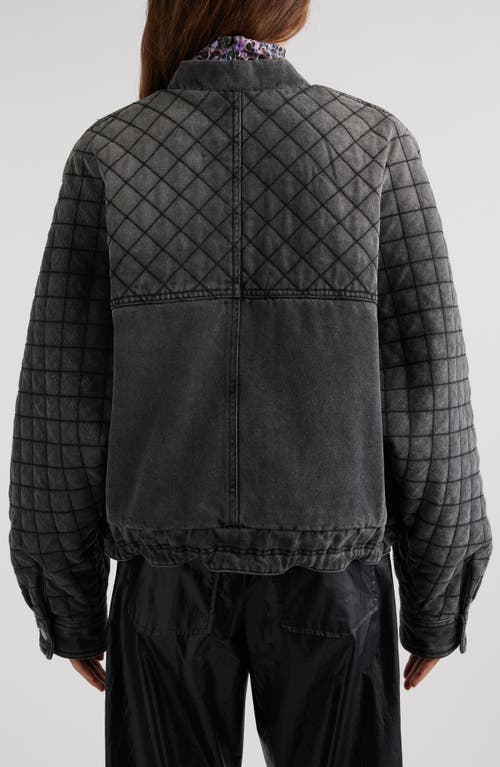 Shop Isabel Marant Celiany Oversize Quilted Denim Bomber Jacket In Dark Grey