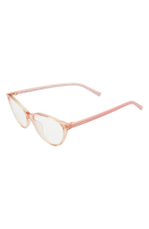 Kate Spade New York Roanne 54mm Blue Light Blocking Reading Glasses In Pink/clear