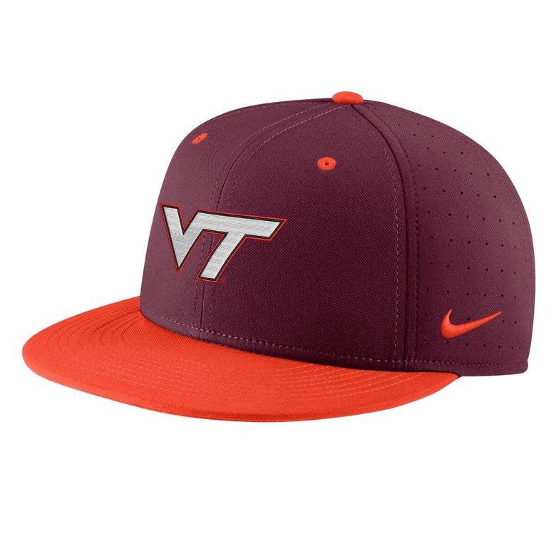 Nike Maroon Virginia Tech Hokies Aero True Baseball Performance Fitted ...