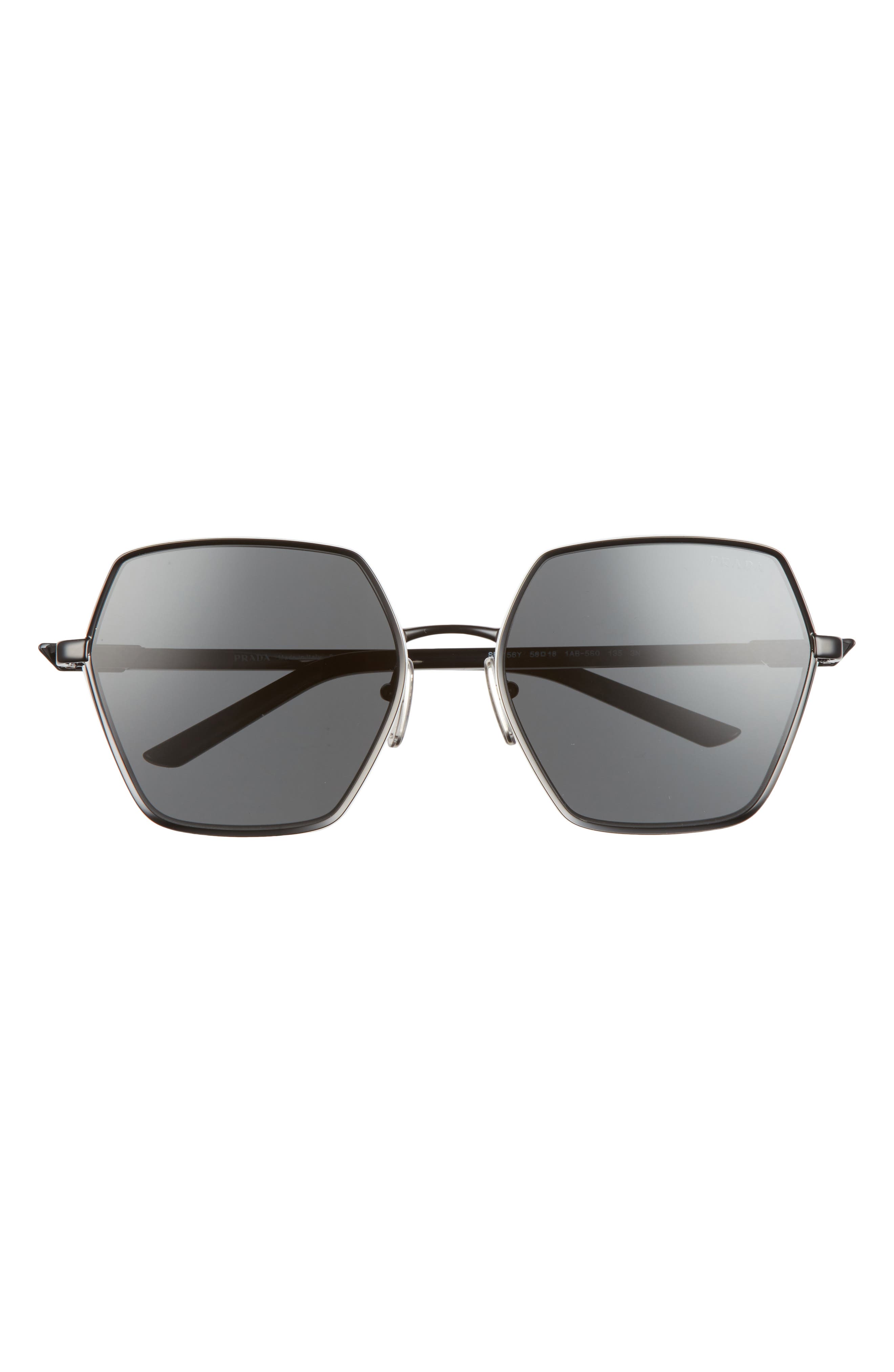 prada 58mm square sunglasses