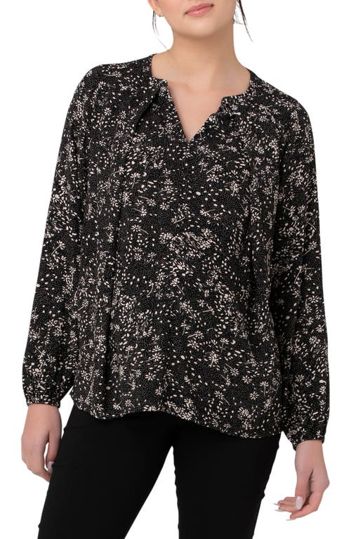 Ripe Maternity Trixie Floral Nursing Top Black /Natural at Nordstrom,