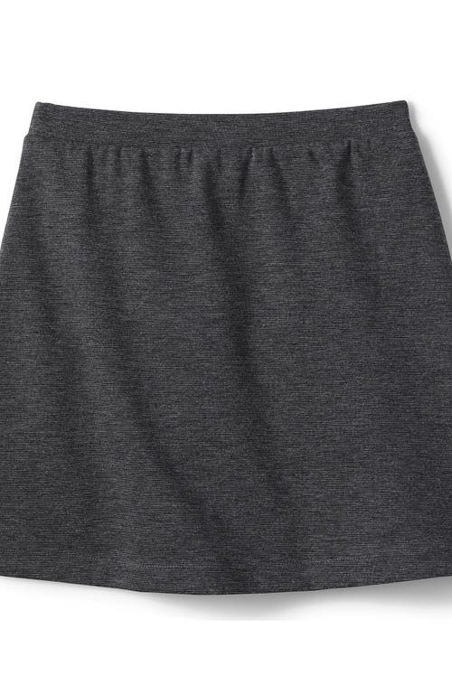 Lands' End School Uniform Girls Ponte Button Front Skort In Charcoal Heather