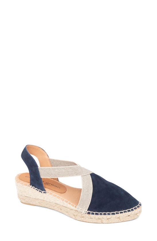 Shop Patricia Green Grace Espadrille Wedge In Navy