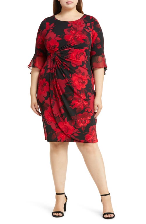 Ity Faux Wrap Dress in Red