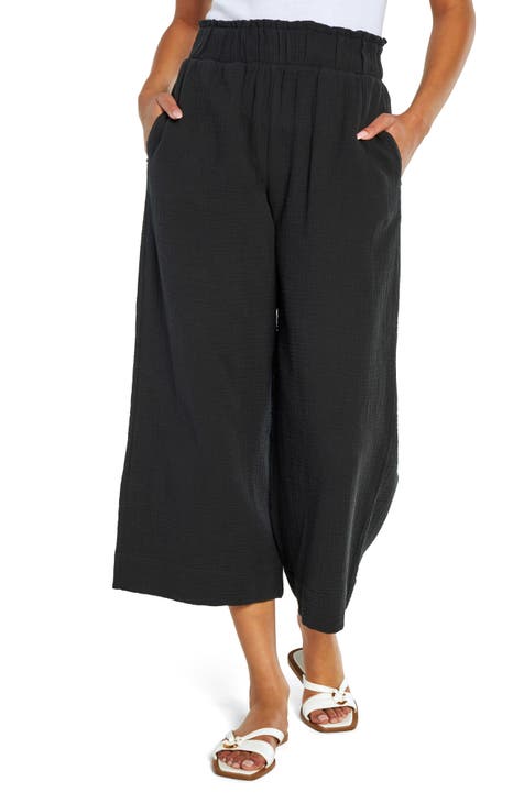 Graduation Goals,POROPL Casual Solid Hollow Elastic Waist Workout Sports  Wide Leg Trousers Black Pants for Women Work Casual Clearance Green Size 10