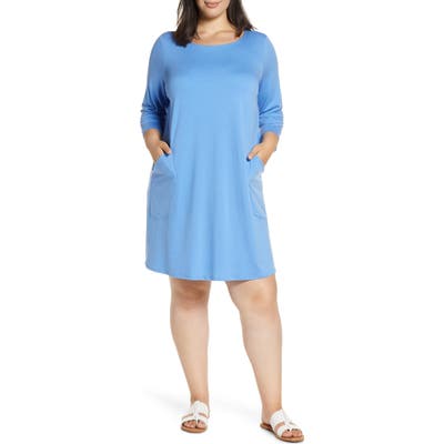 Plus Size Eileen Fisher Knit Dress, Blue