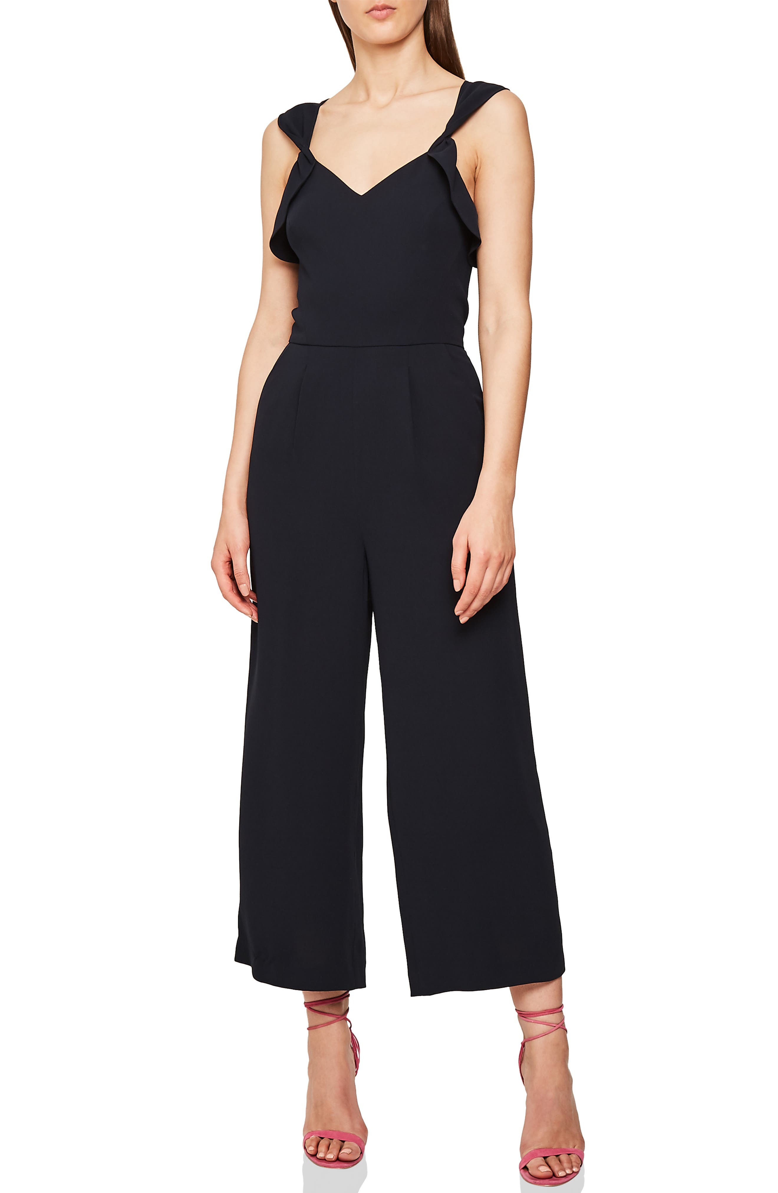 Reiss Amika Peekaboo Detail Sleeveless Jumpsuit, US / 12 UK - Blue