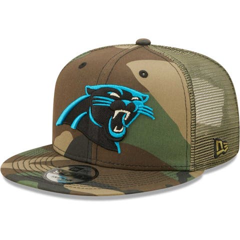 Men's New Era Black Carolina Panthers 2022 Salute to Service 9FORTY Snapback Trucker Hat