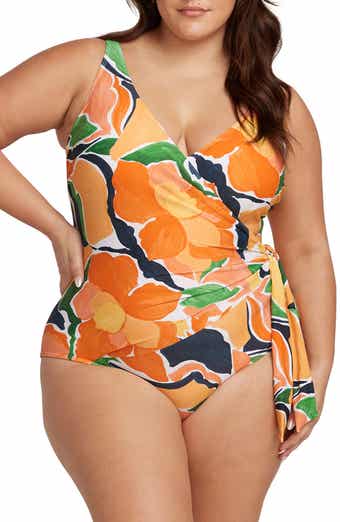 Buy MEGASKA Women Color Block Full Coverage One Piece Swimsuit with  Removable Chest Pads Front Zipper Frock Style Design Swimming  Costume_Black_S at