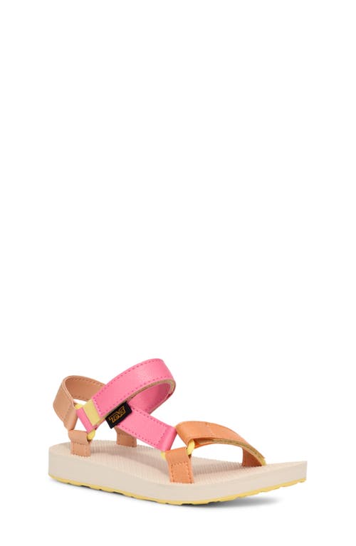 Teva Kids' Original Universal Glisten Water Friendly Slingback Sandal in Pink Lemonade Multi at Nordstrom, Size 4 M