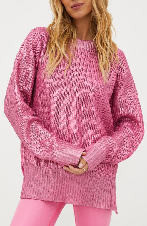 Beach Riot Callie Oversize Sweater in Pink Shine 